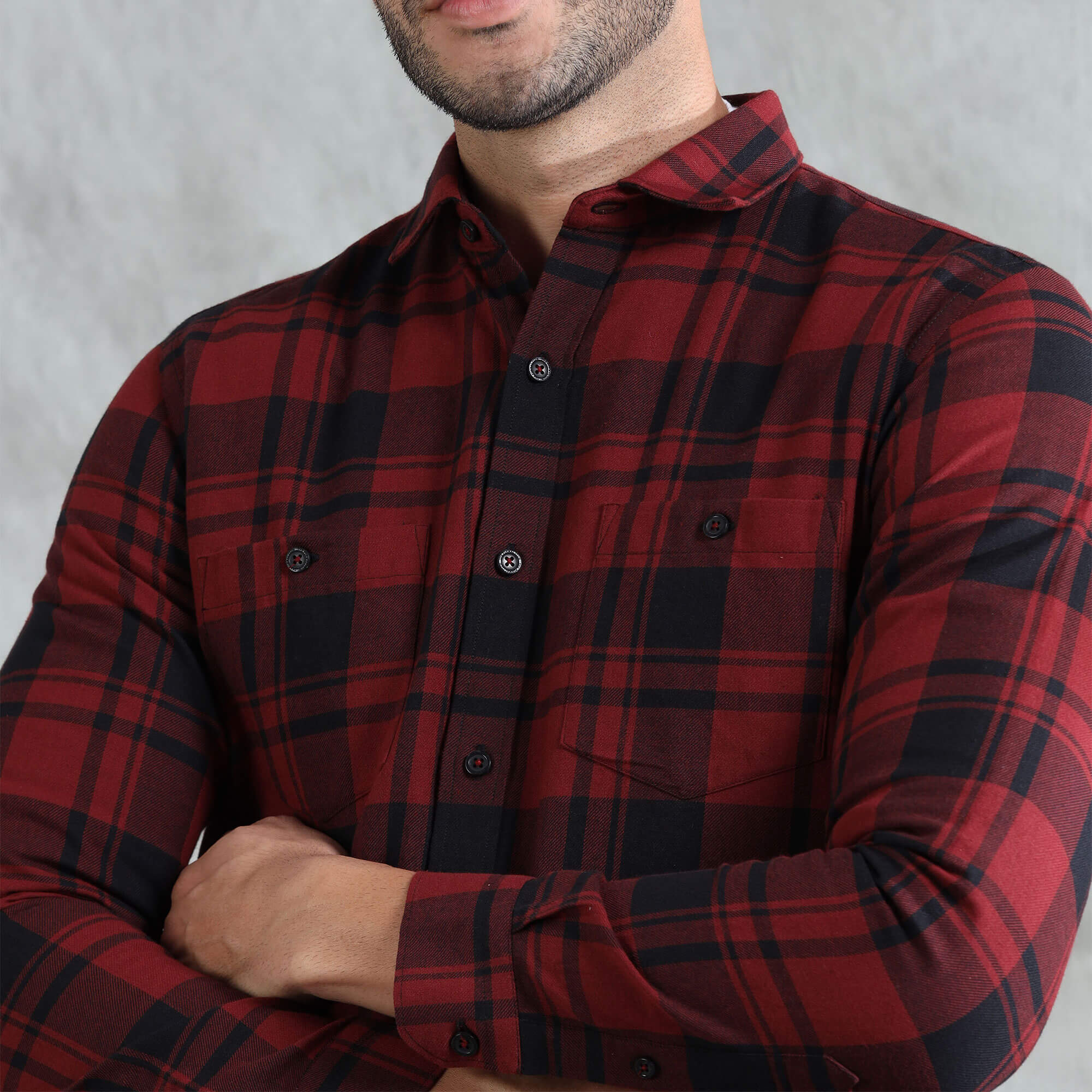 Lumber Flannel Check Shirt In Scarlet