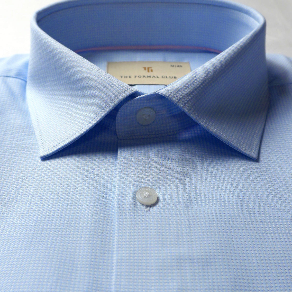 Statemans Micro Dobby Checks Shirt In Ice Blue