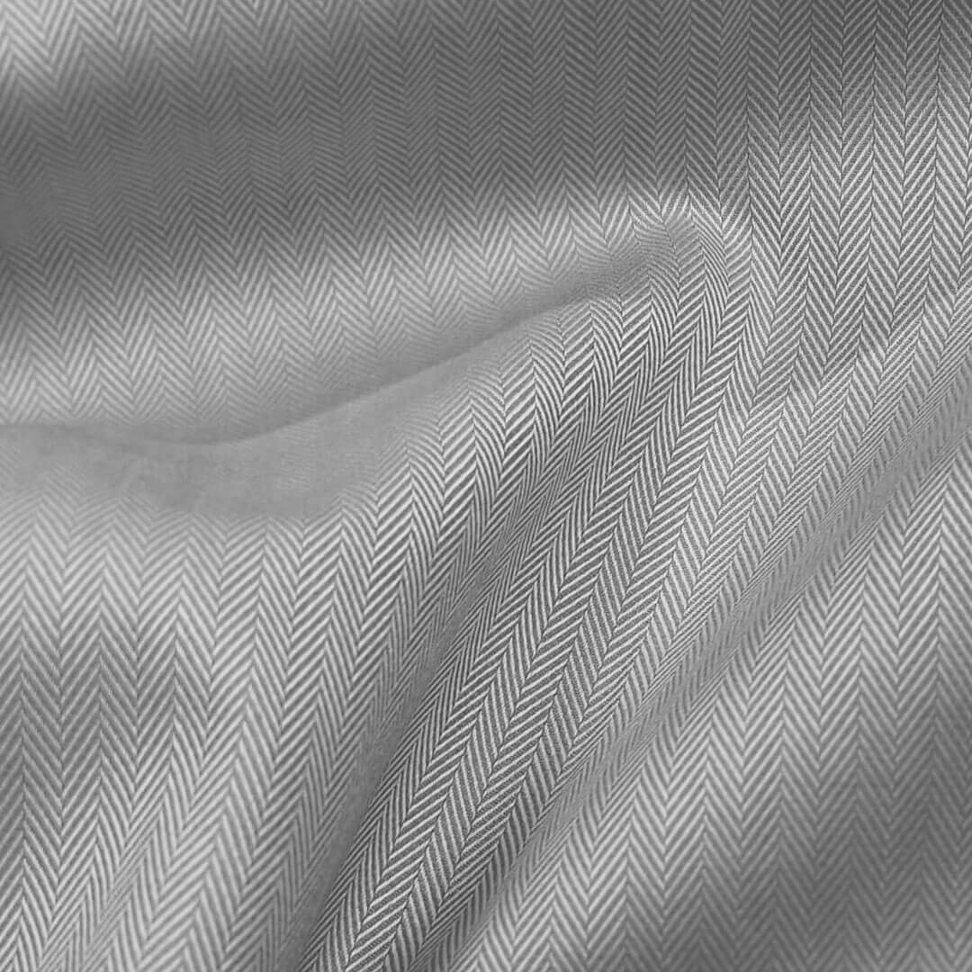 Imperial Herringbone Giza Shirt In Silver Grey
