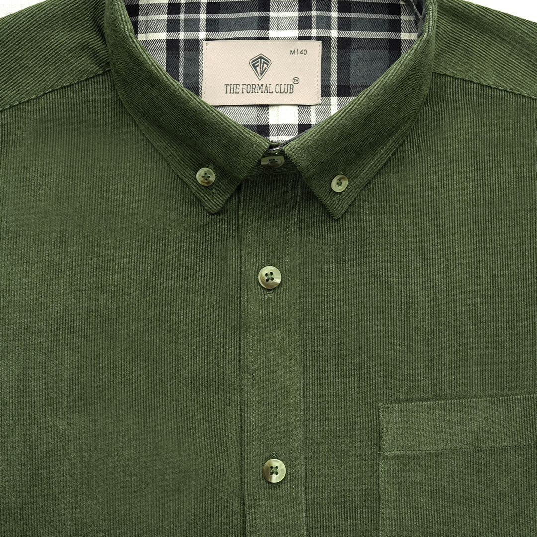 Cruise Corduroy Shirt In Leaf Green