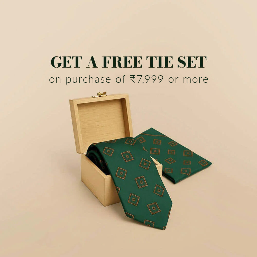 Regal Box Handmade Tie & Pocket Square in Emerald