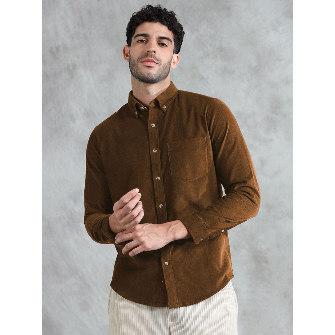 Cruise Corduroy Shirt In Tan