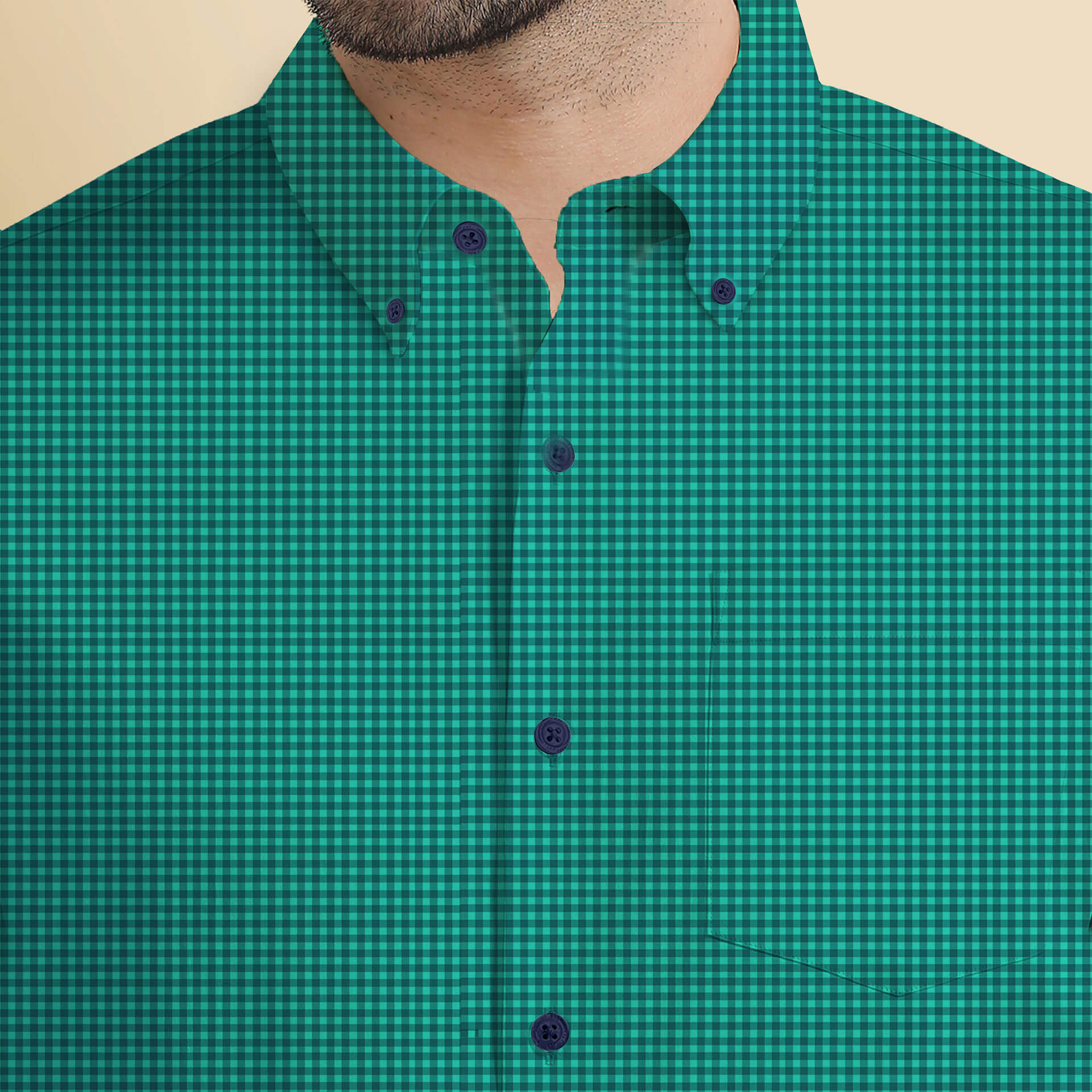 Gingham Teal & Navy Check Shirt