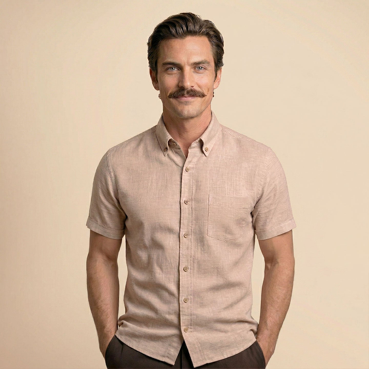 Breeze Linen Half Sleeves Shirt In Velvet Rose
