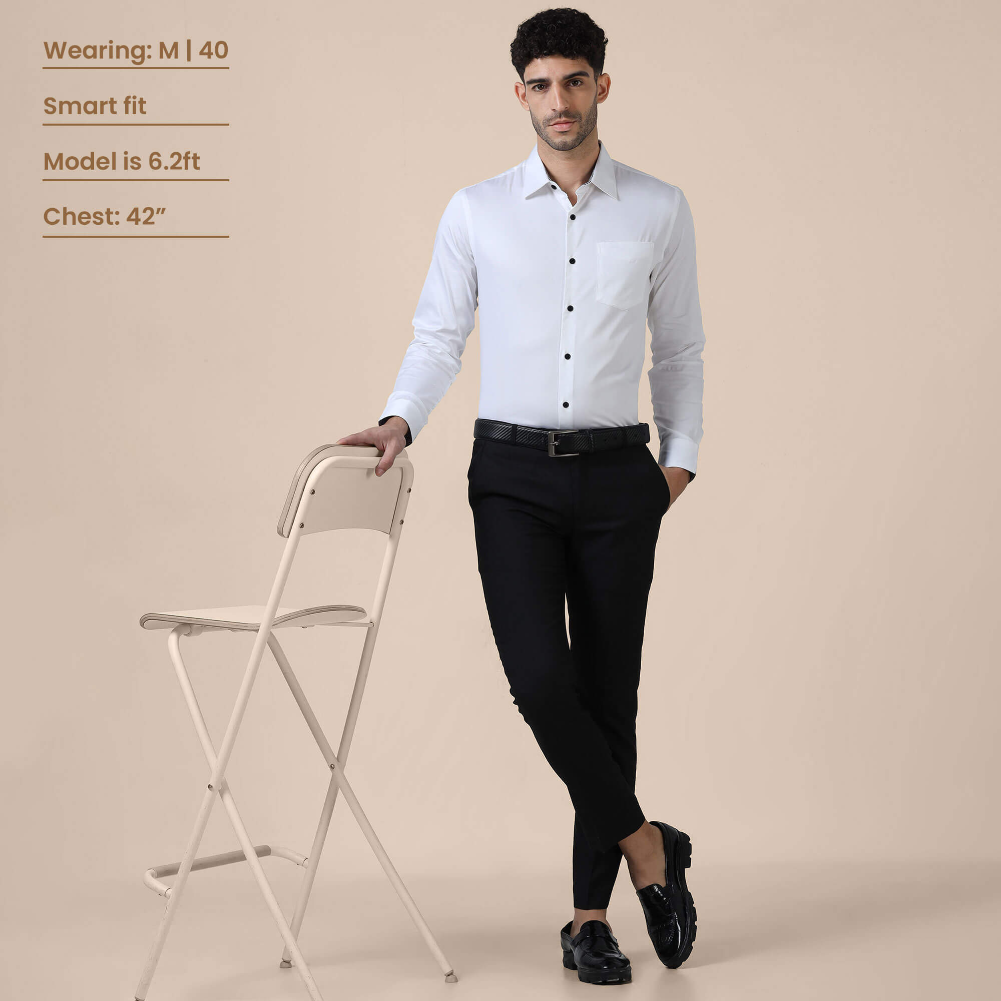 Vintage White With Black Buttons
