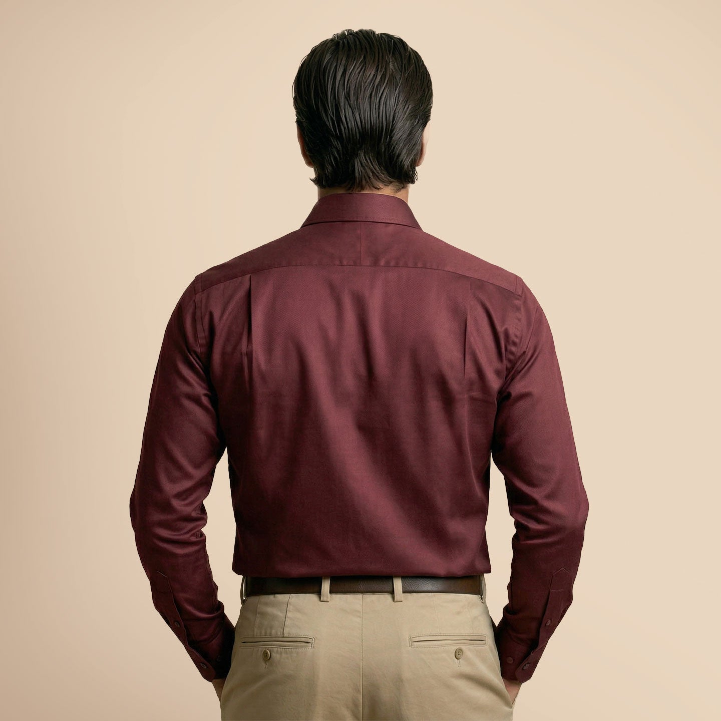 French Cuff Giza Cotton Shirt In Wineberry