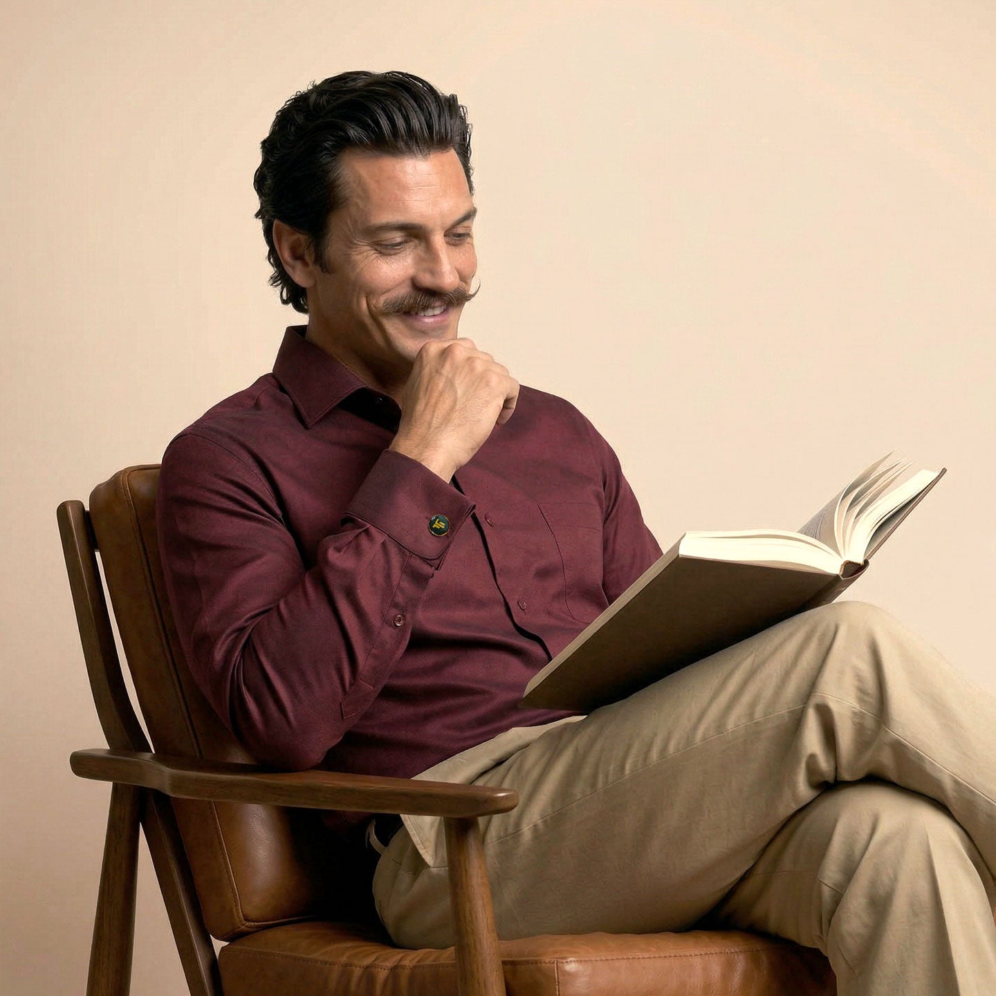 French Cuff Giza Cotton Shirt In Wineberry