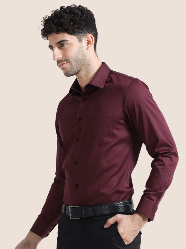 Cambridge Giza Cotton Shirt In Wineberry