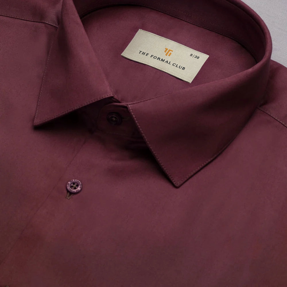 Cambridge Giza Cotton Shirt In Wineberry
