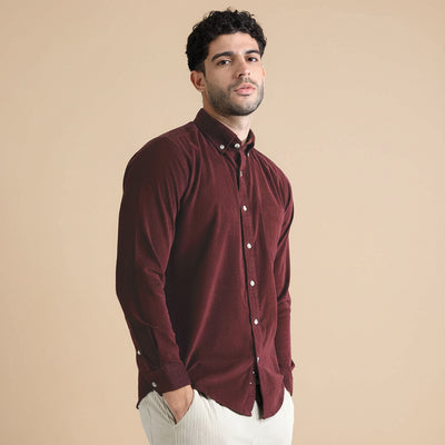 Cruise Corduroy Shirt In Wineberry