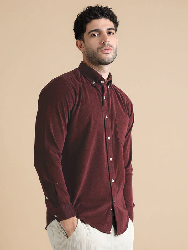 Cruise Corduroy Shirt In Wineberry