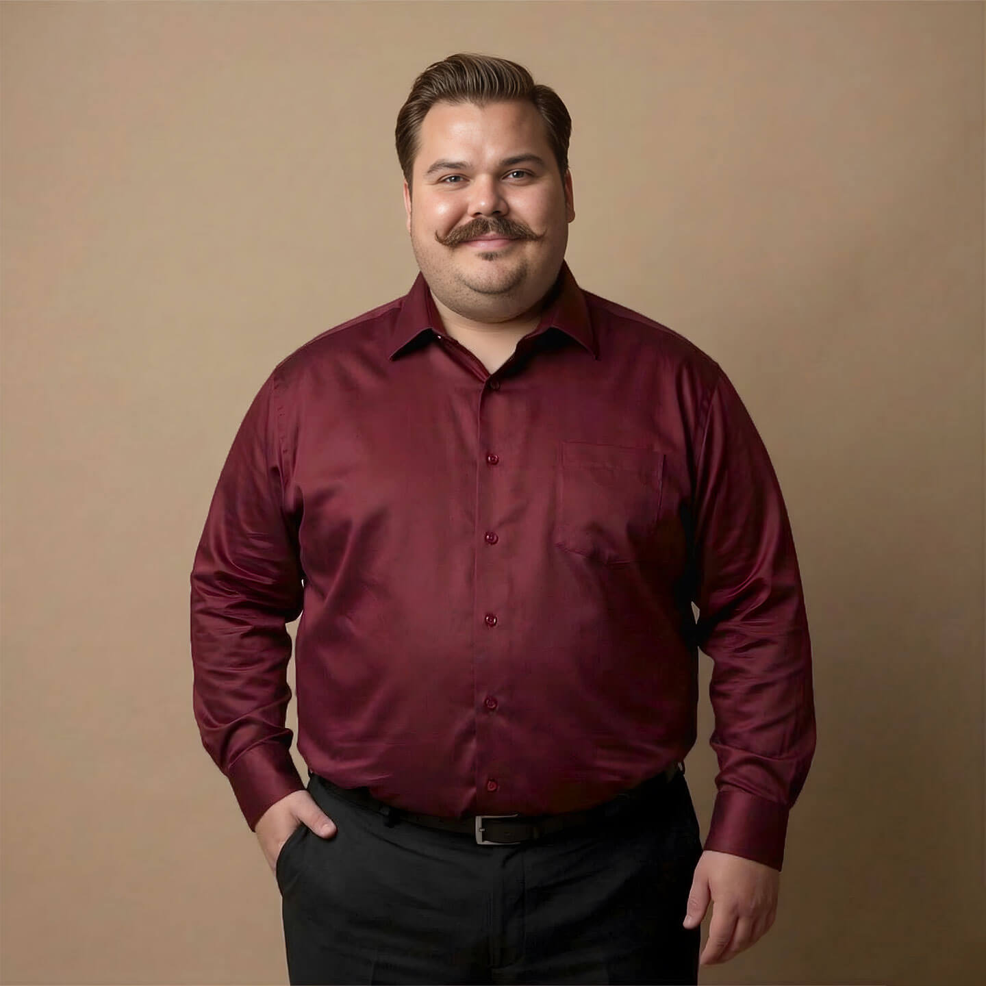 Flexi Stretch Plus Shirt in Wineberry