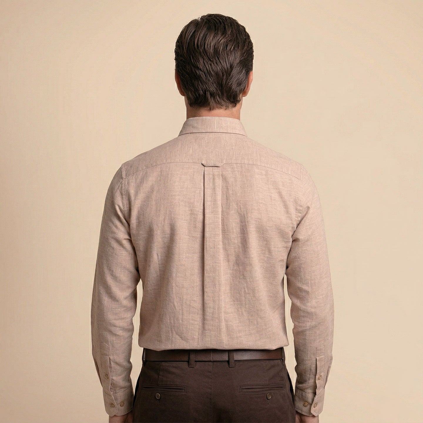 Breeze Linen Full Sleeves Shirt In Wood Rose