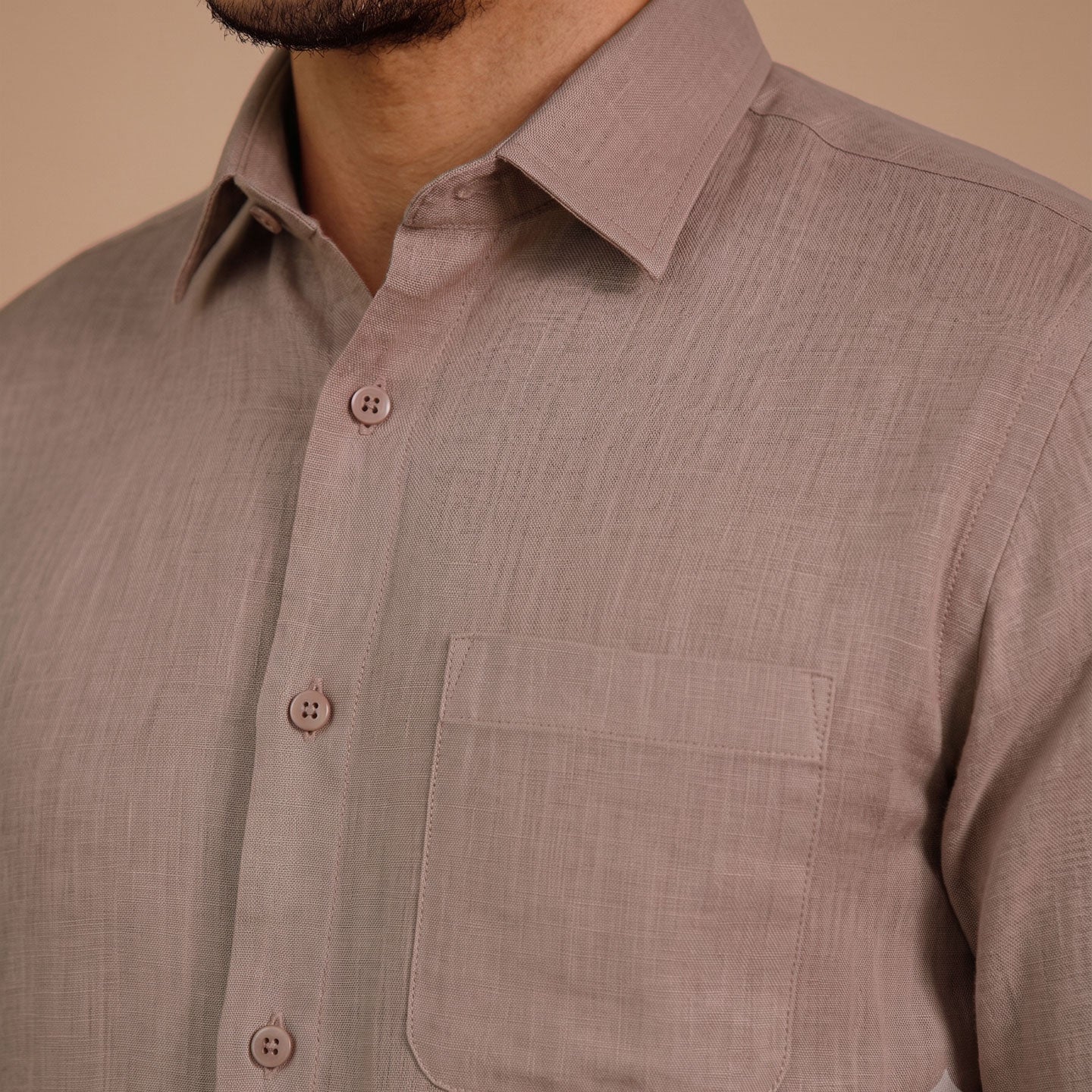 Cedar Pure Linen Full Sleeves Shirt In Pearl Rose