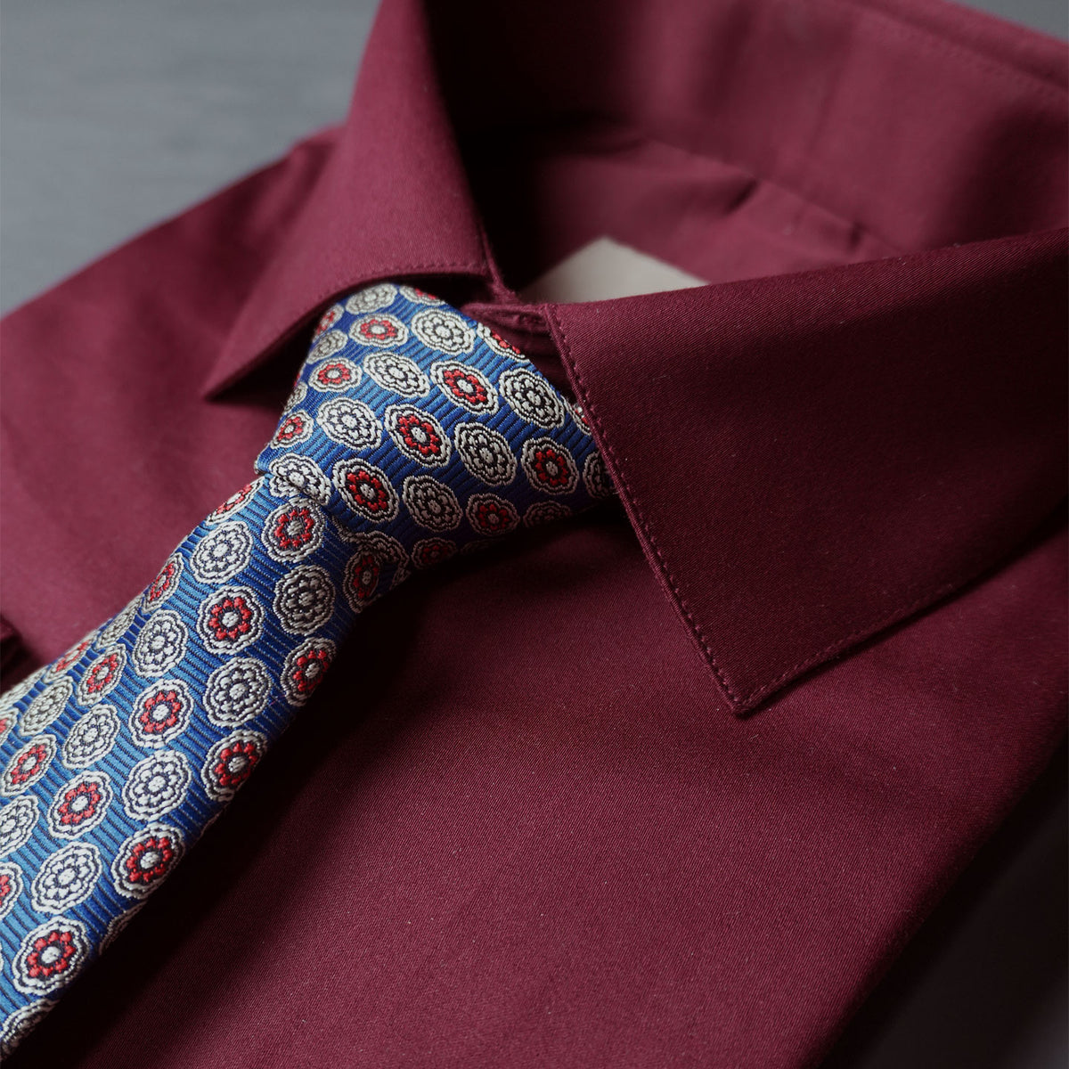 Premium Best-Seller Giza Shirt In Wineberry & Cobalt/Wine Tie Combo