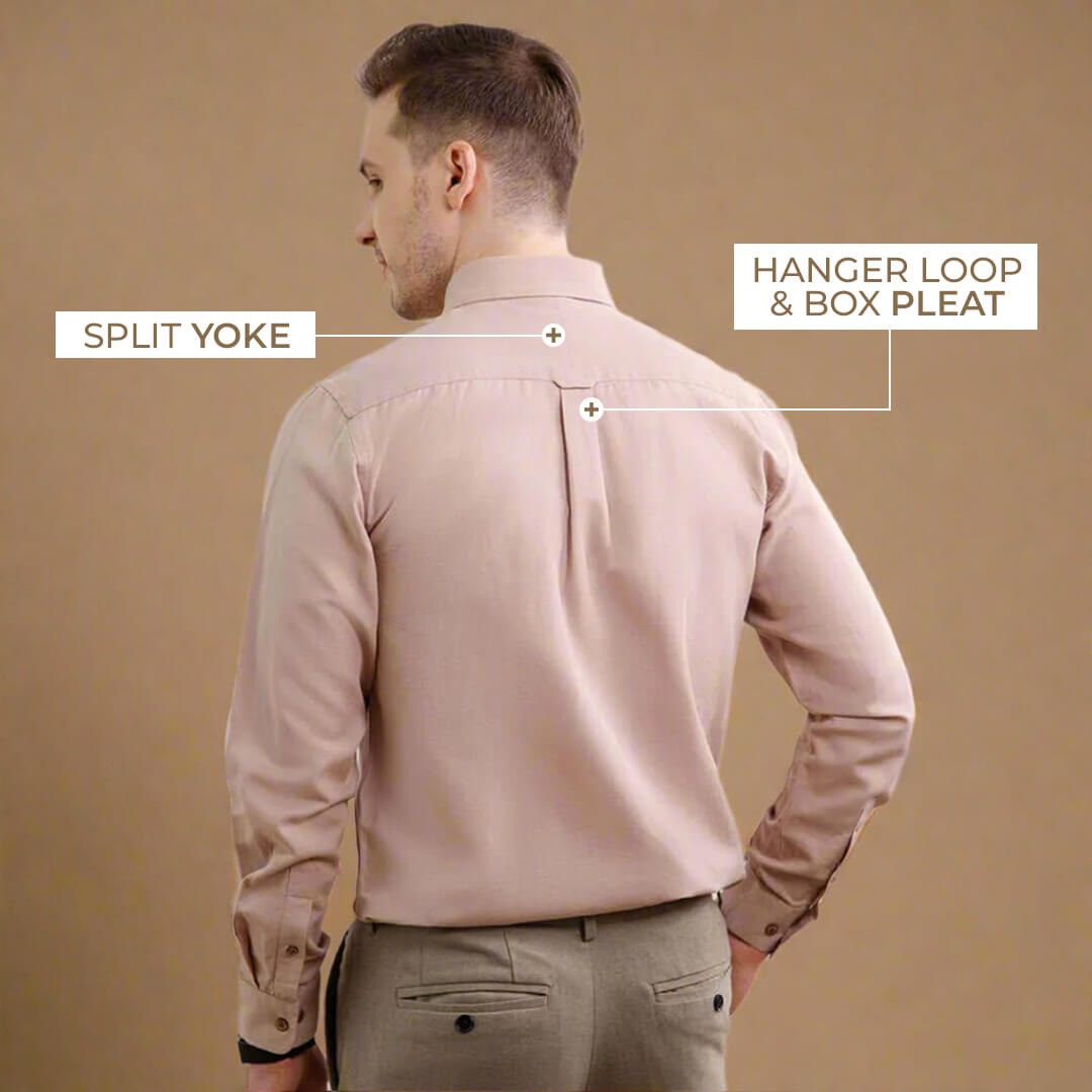 Breeze Linen Full Sleeves Shirt In Wood Rose