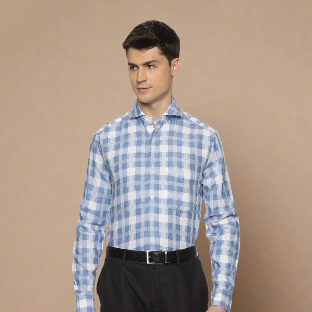 Blissful Blue & White Check Shirt