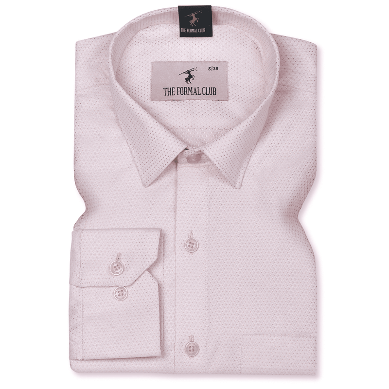 Mikey Dobby Textured Shirt in Peach