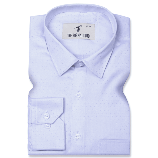 Donald Dobby Textured Shirt in Blue - The Formal Club