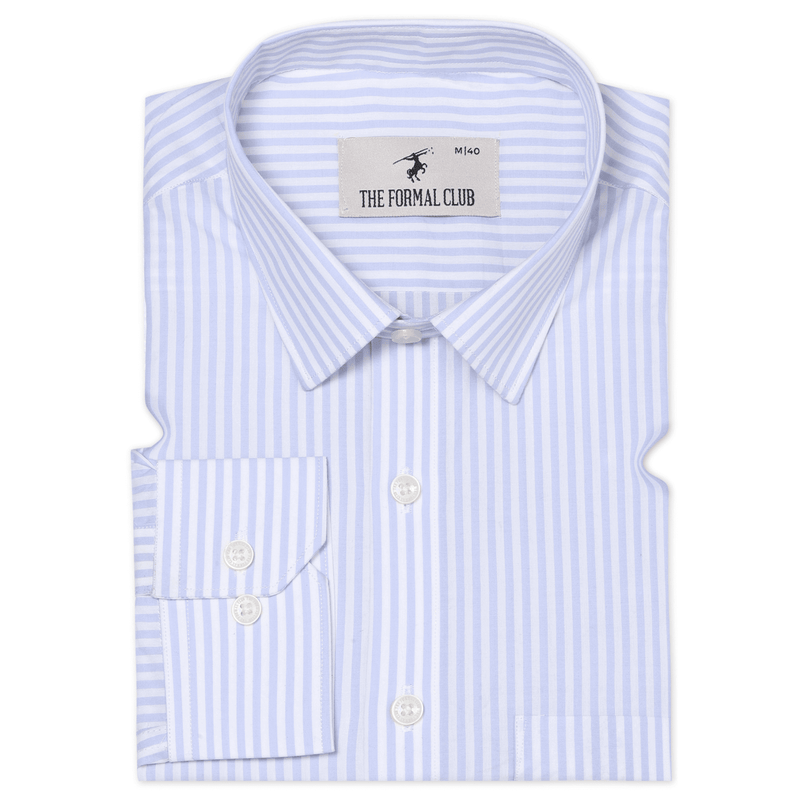 Skyline Stripe Shirt In Sky Blue – The Formal Club