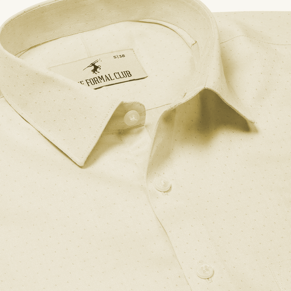 Donald Dobby Textured Shirt in Beige - The Formal Club
