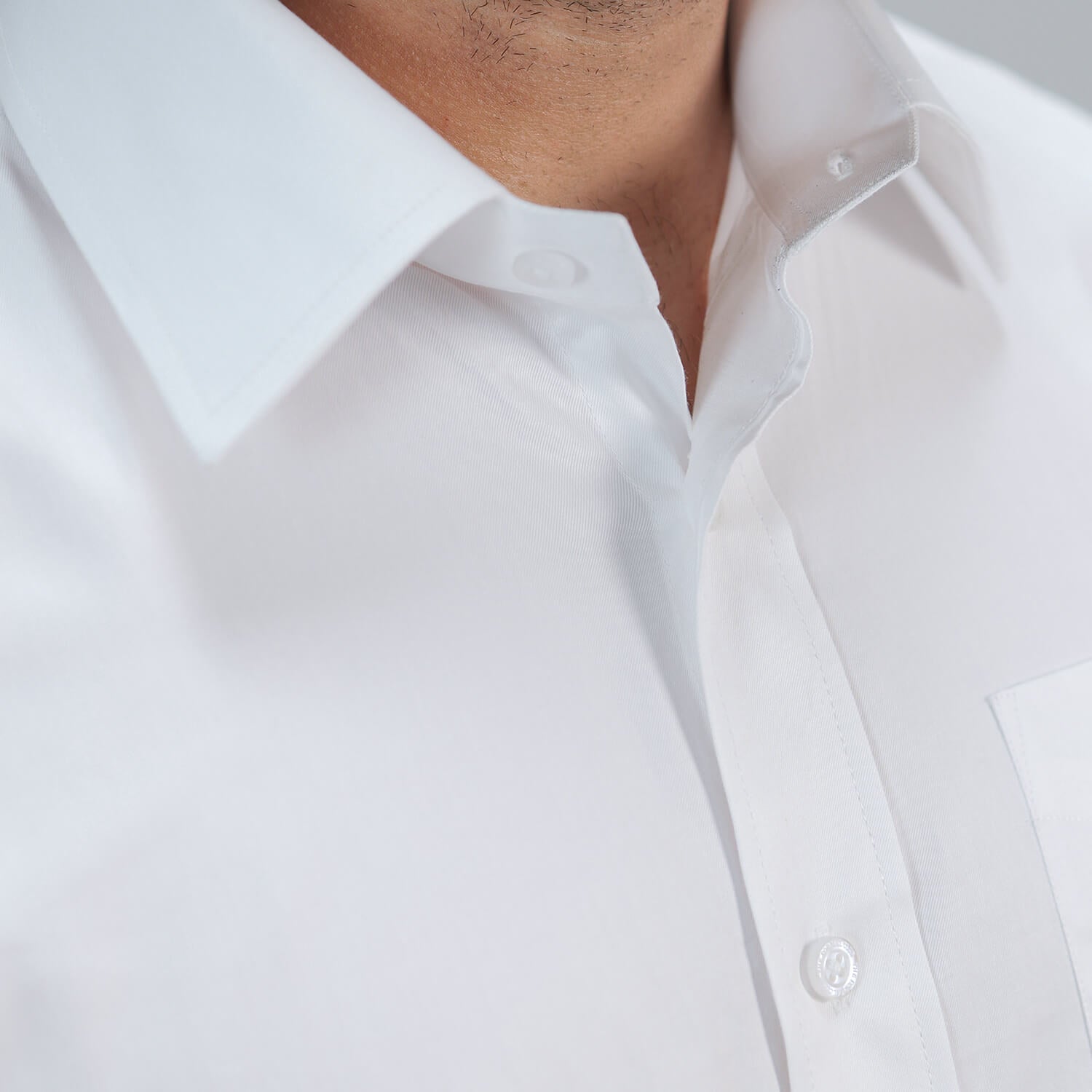 Hampstead 2 Ply Giza Cotton Shirt in Pearl White