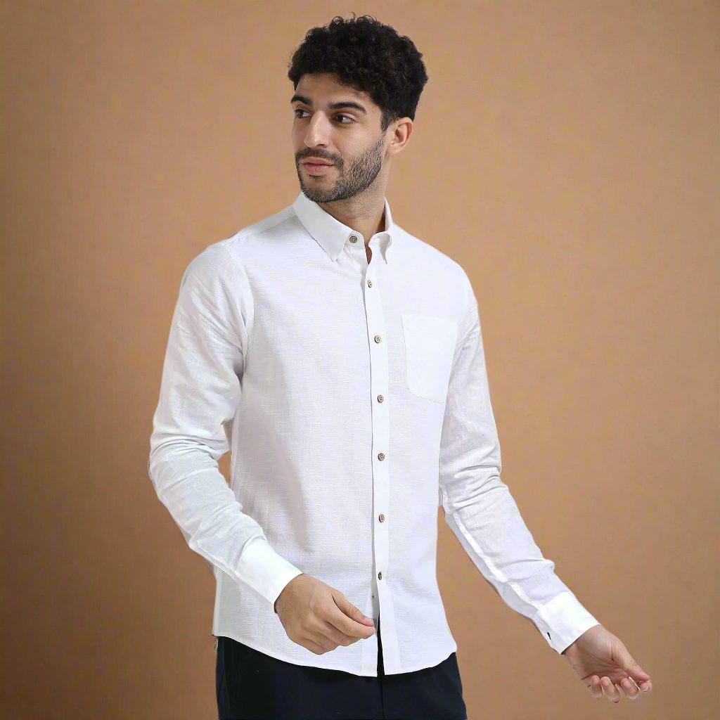 Fashion ivory white dress shirt