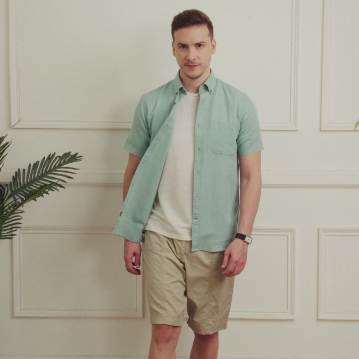 Buy Men's Breeze Linen Shirt In Watercress Online