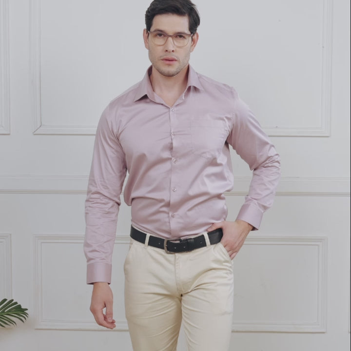 Buy Men CAMBRIDGE GIZA COTTON SHIRT IN DUSTY ROSE Online
