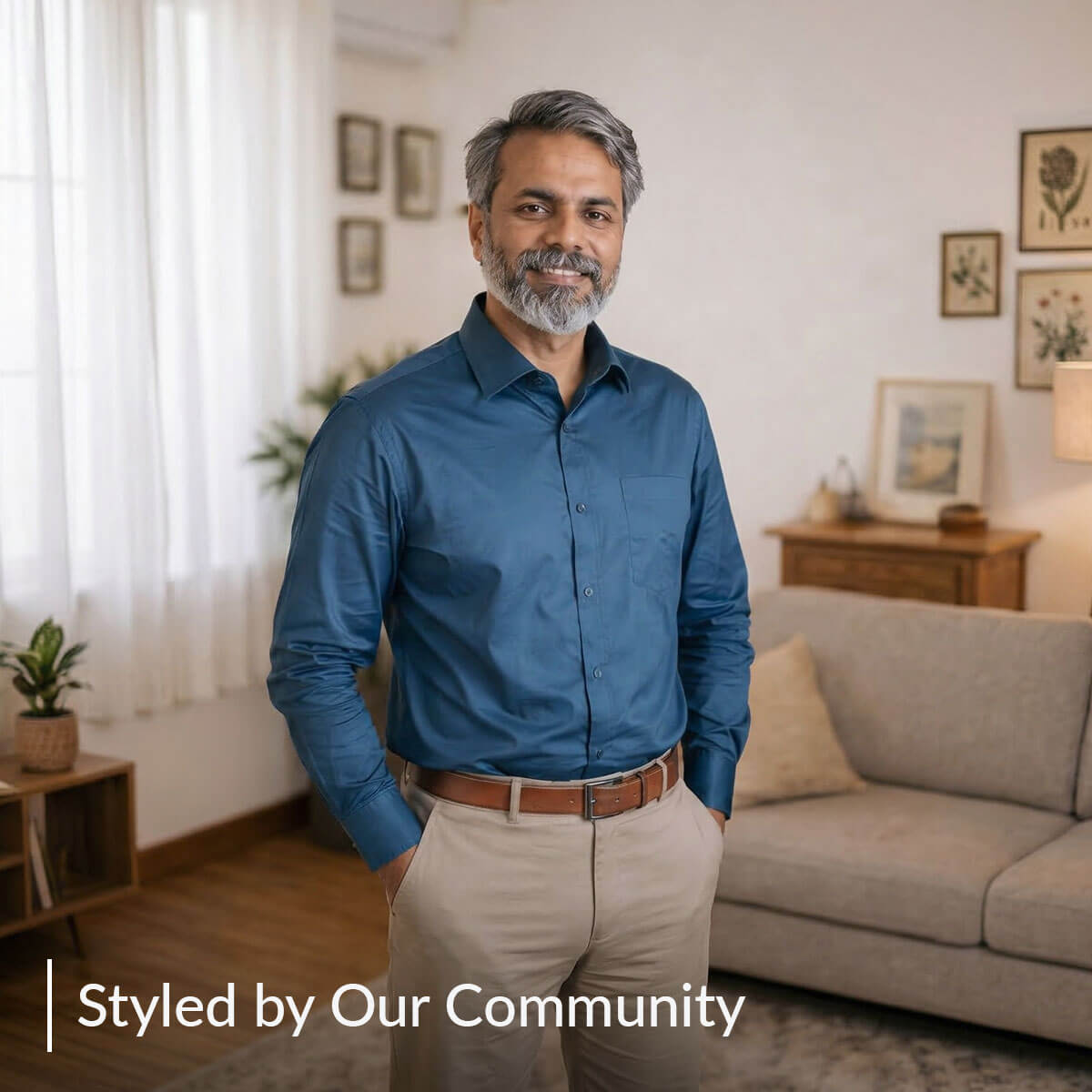 Cambridge Giza Cotton Shirt In Slate Blue