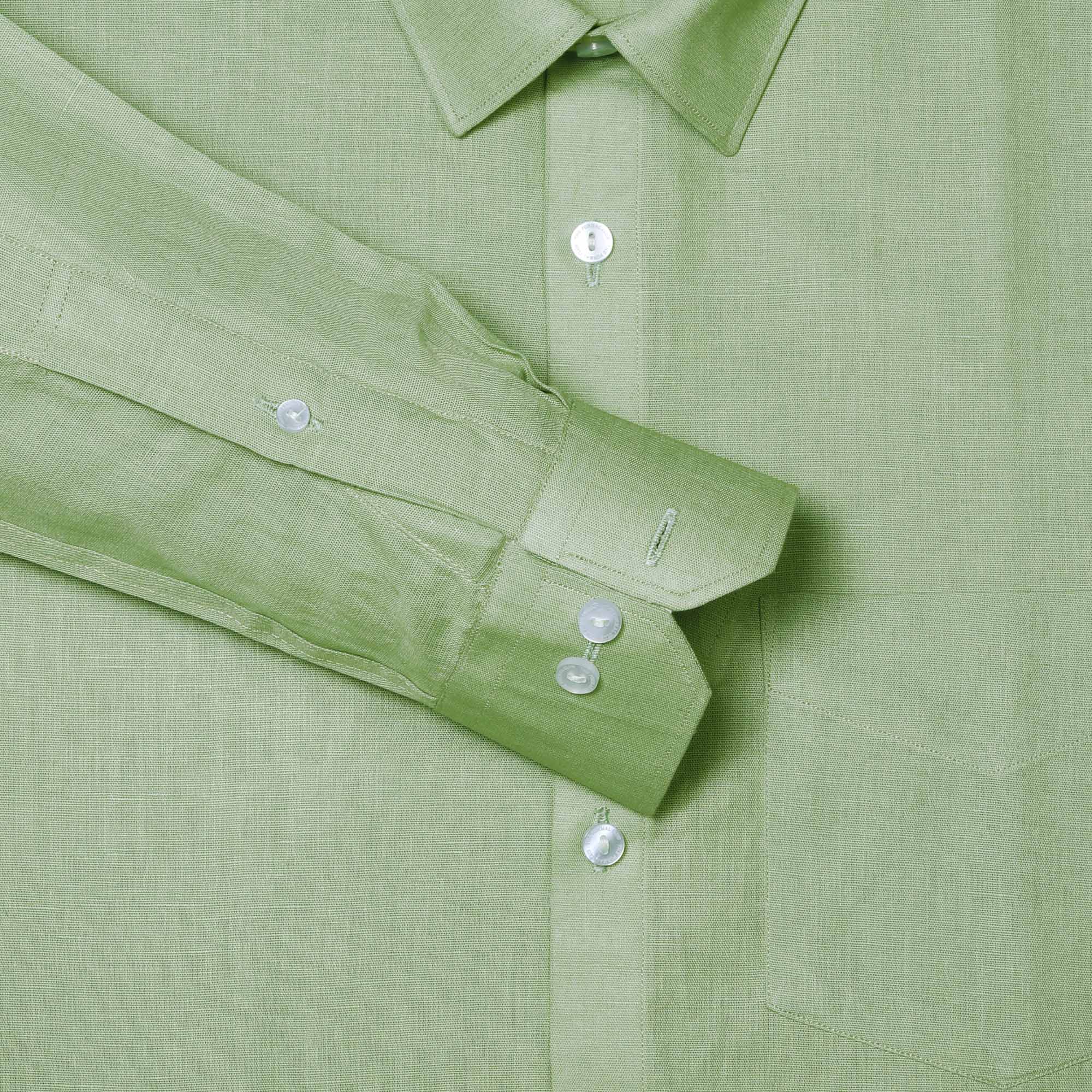 Luna Lenin Solid Shirt In Olive Green - The Formal Club