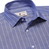 Regal Oxford Stripe Shirt In Blue Slim Fit