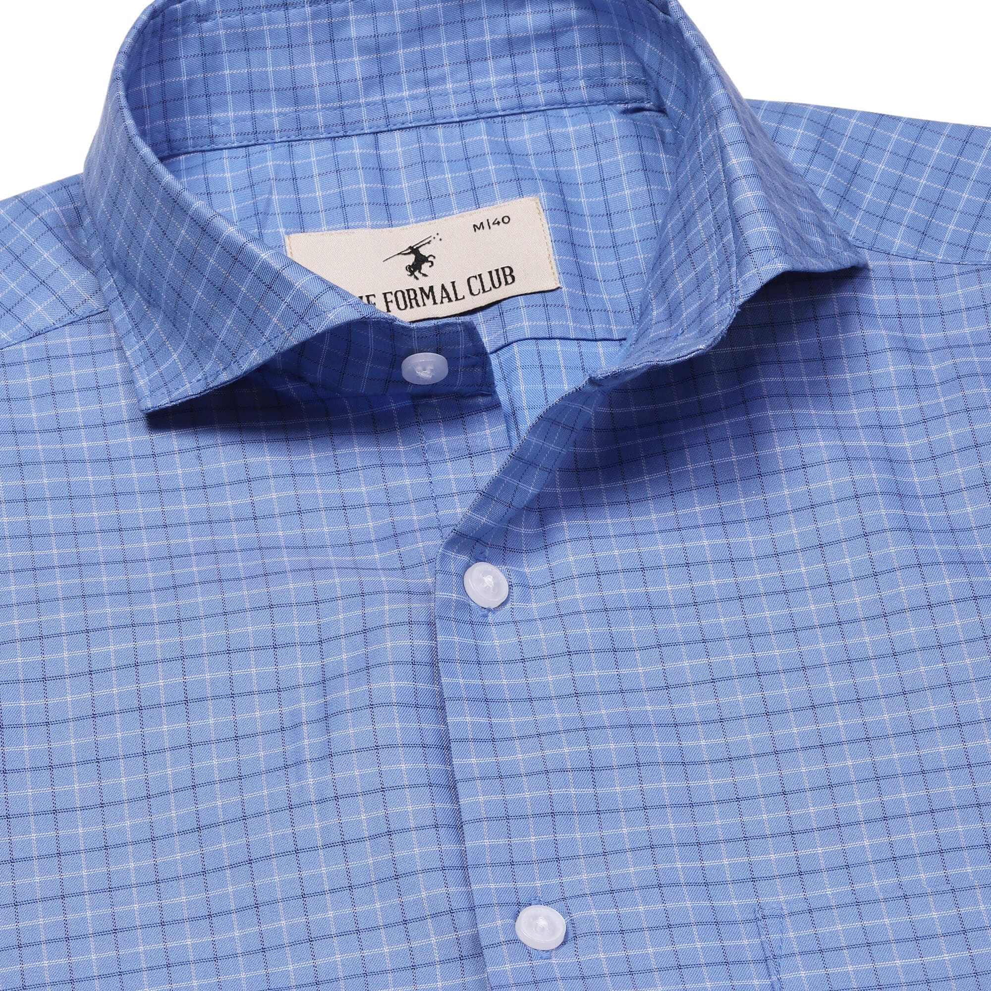 Eclipse Twill Check Shirt In Blue  Regular Fit