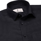 Luna Lenin Solid Shirt In Black Regular Fit