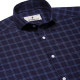 Eclipse Twill Check Shirt In Dark Blue Regular Fit