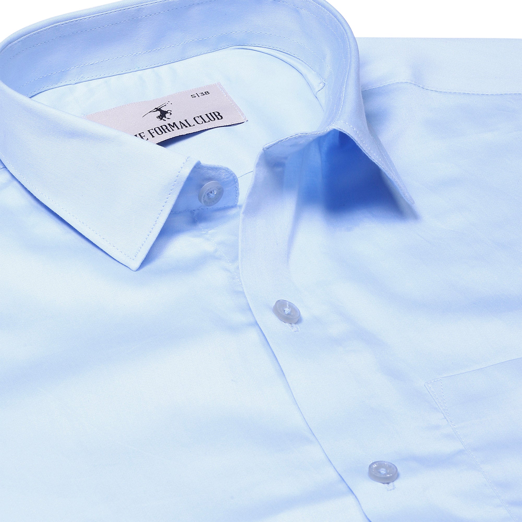 Swiss Finish Giza Cotton Shirt In Sky Blue - The Formal Club