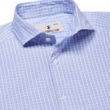 Regal Oxford Check Shirt In Sky Blue Slim Fit