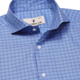 Eclipse Twill Check Shirt In Blue  Slim Fit