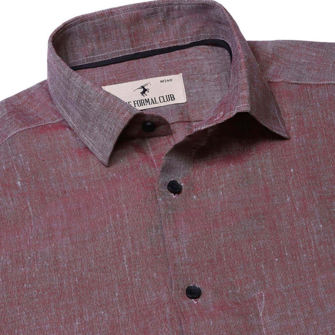 Luna Linen Solid Shirt In Maroon Slim Fit