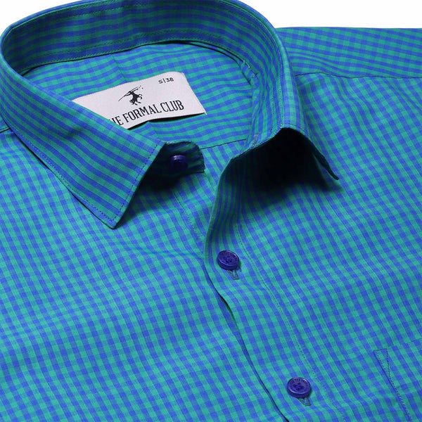 Gingham Peacock Green Shirt