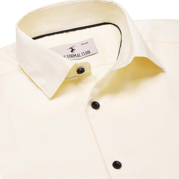 Eclipse Twill Solid Shirt In Yellow Regular Fit - The Formal Club
