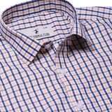 Tesla Peach and Blue Check Shirt