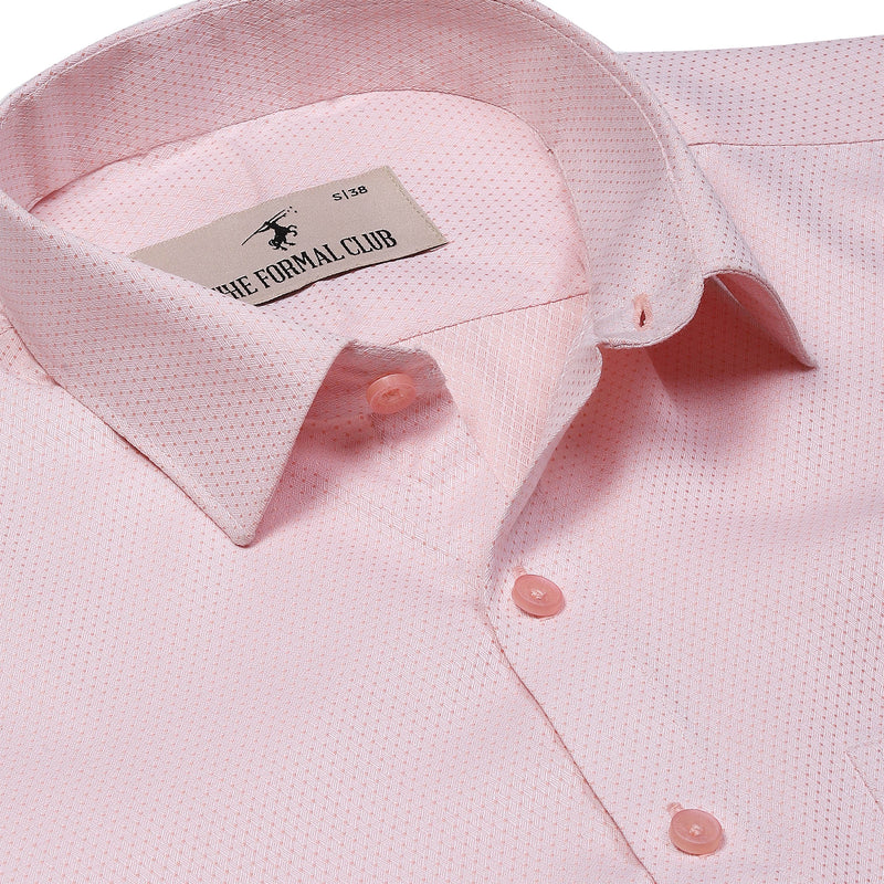 Mikey Dobby Textured Shirt in Peach