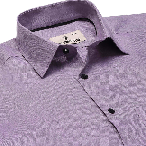 Luna Lenin Solid Shirt In Purple Regular Fit - The Formal Club