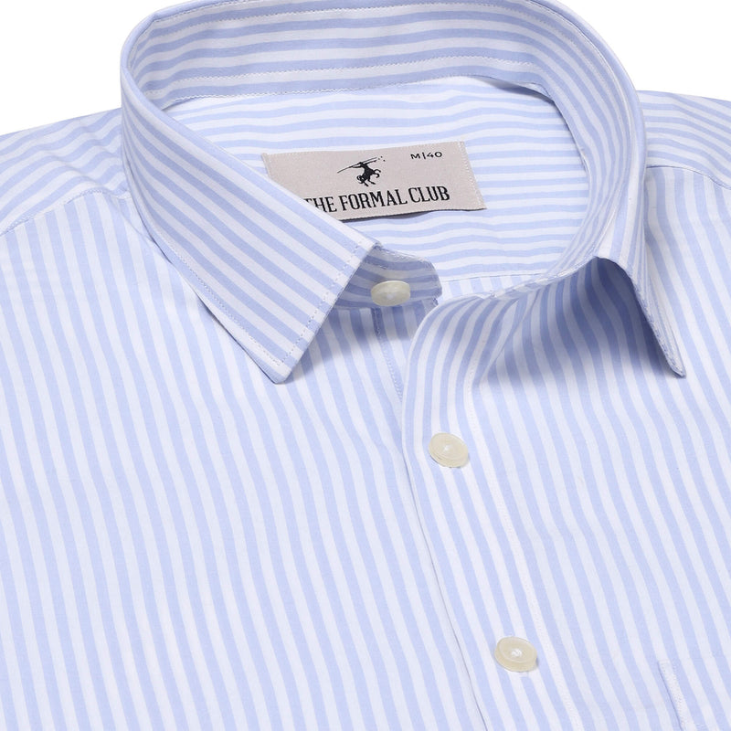 Blue Symphony: Pack of Premium Striped Shirts in Shades of Blue - The Formal Club