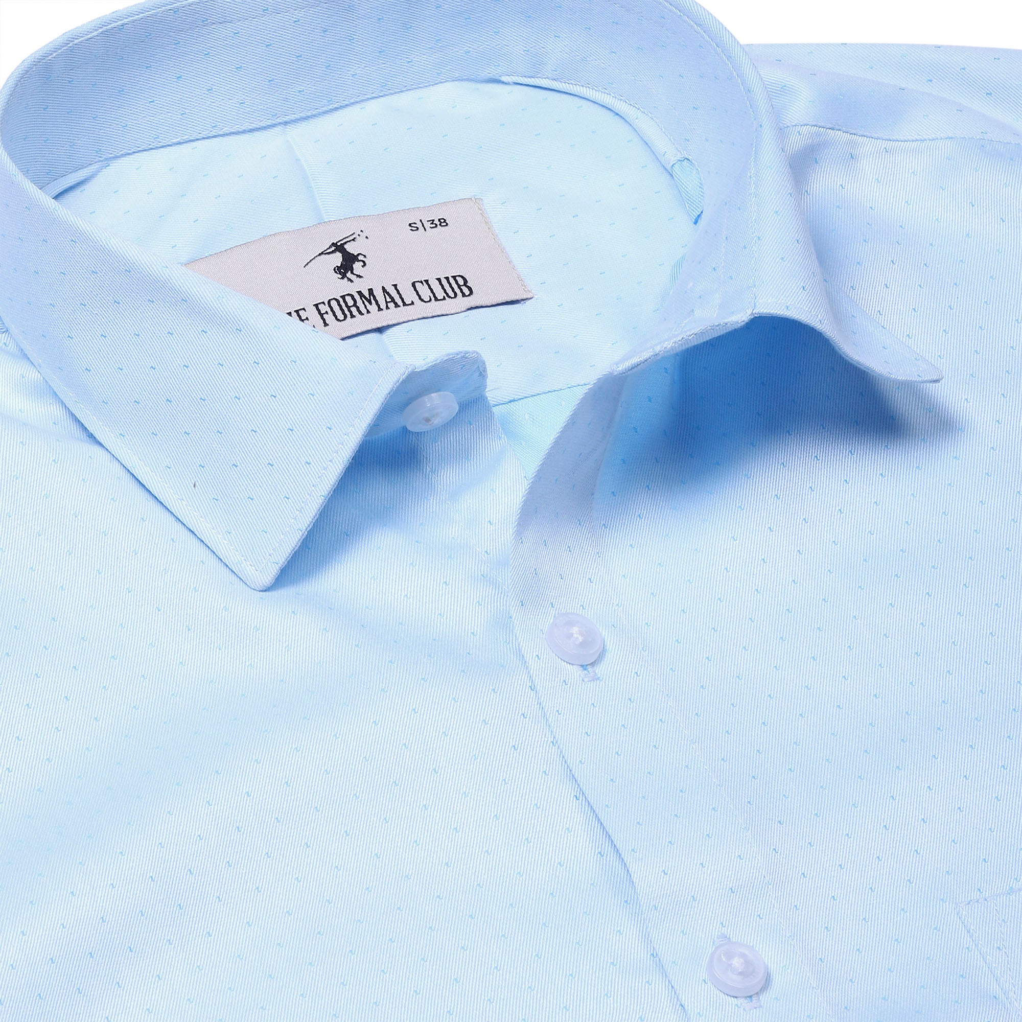 Donald Dobby Textured Shirt in Sky Blue - The Formal Club