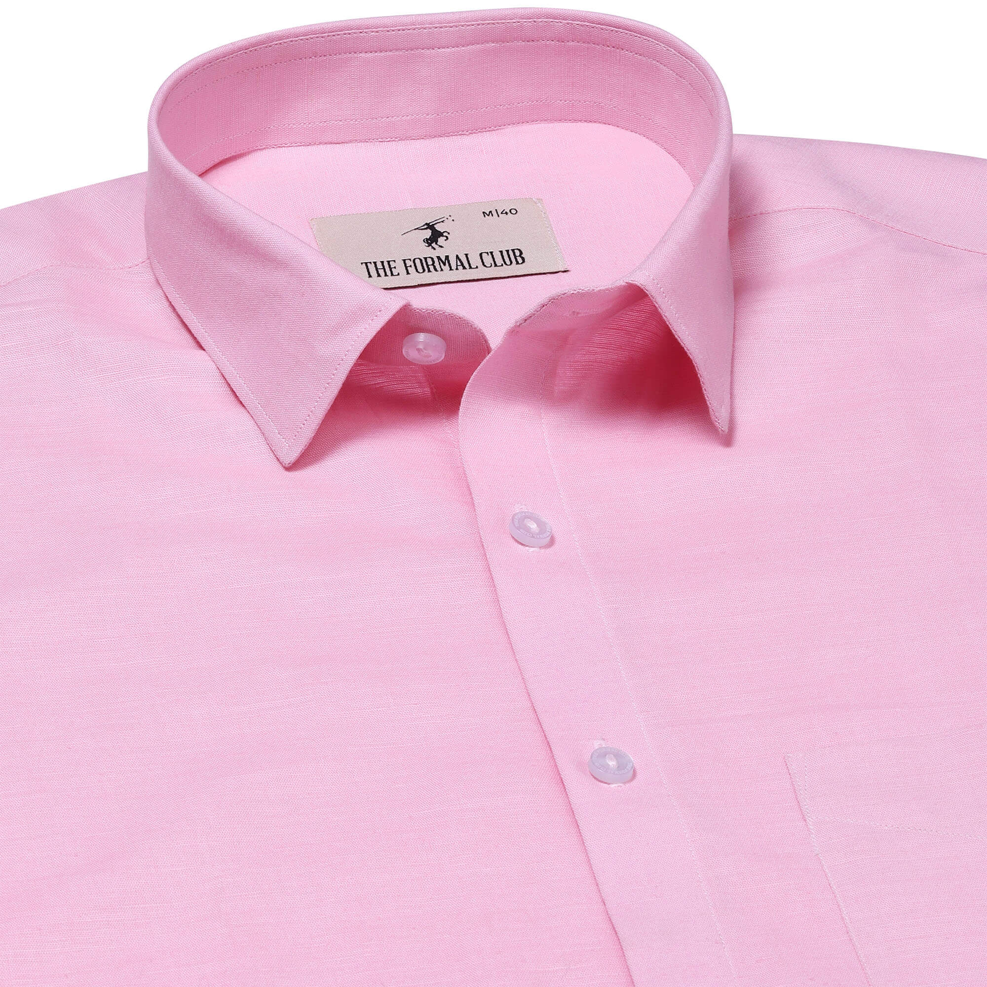 Luna Linen Solid Shirt In Pink