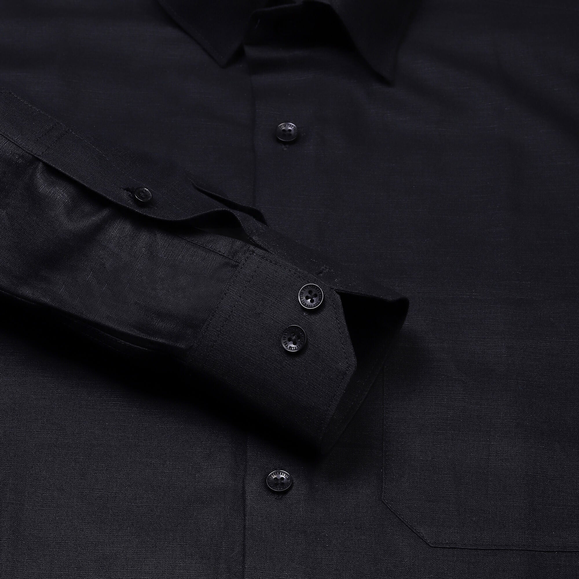 Luna Lenin Solid Shirt In Black Slim Fit - The Formal Club