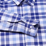 Zephyr Check Shirt In White And Blue Slim Fit