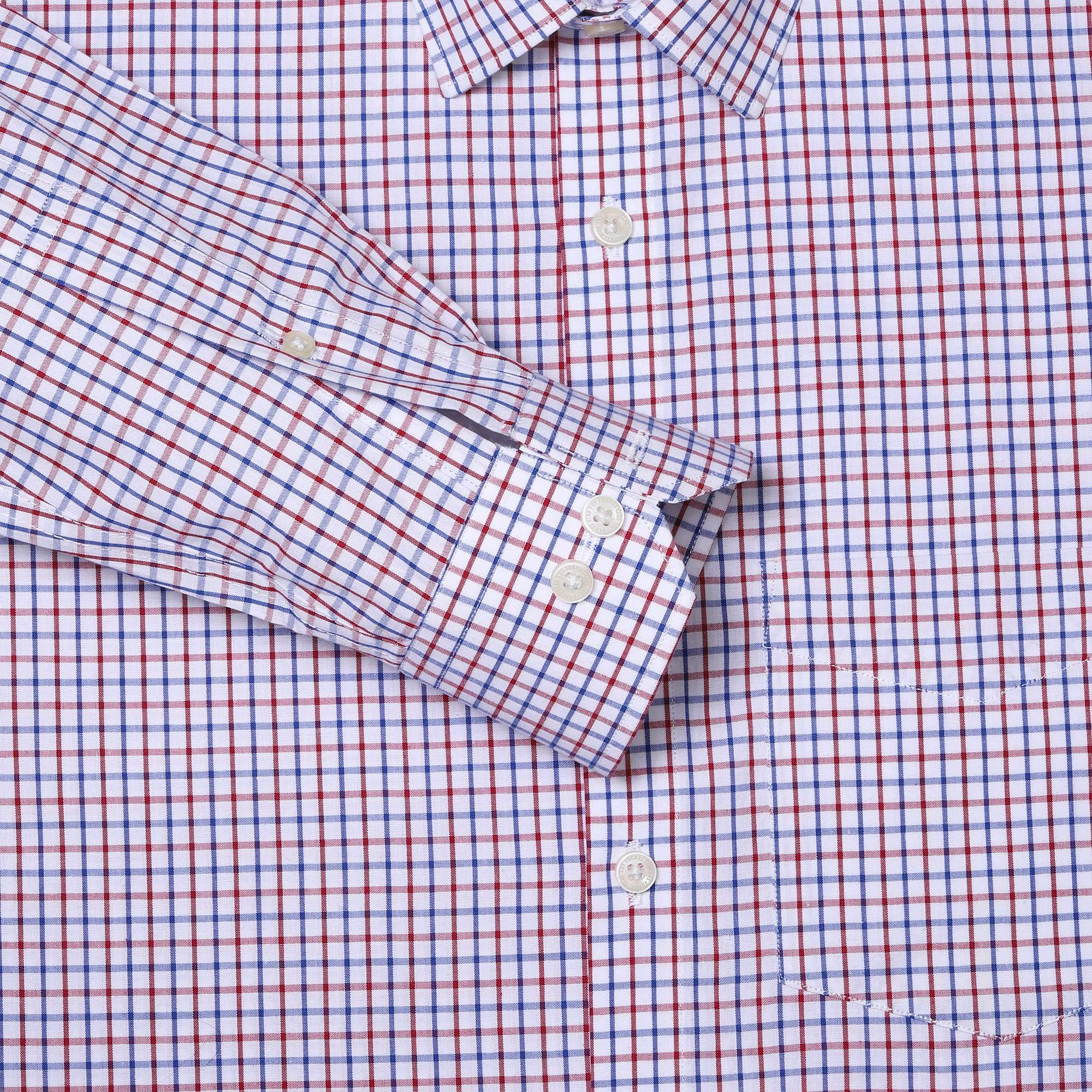 Zephyr Check Shirt In Red Blue - The Formal Club